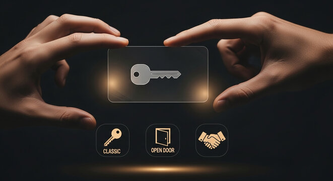 Protecting your secrets with a virtual key, representing access, security, and personalized solutions, while enhancing user privacy and trust