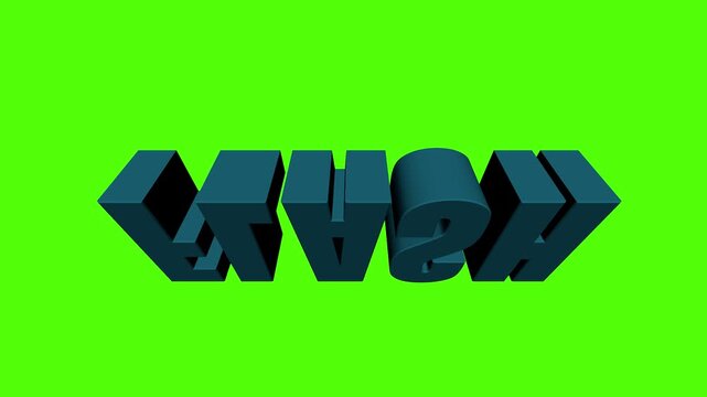 Illusional Letter in Green Background: An eye-catching graphic spells out a word with a unique 3D effect against a vibrant green backdrop.
