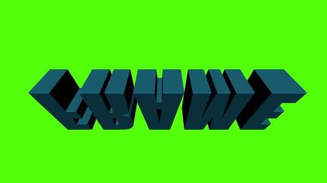Geometric Typography: A modern typographic design spells out GAME with 3D block letters against a vibrant green backdrop, showcasing visual storytelling.