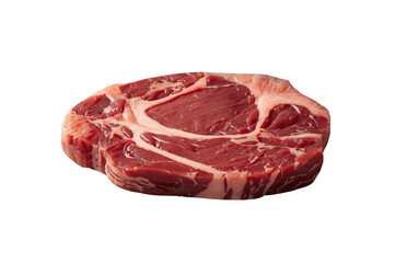 Obraz premium Raw chuck eye steak with marbling on transparent background