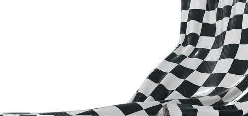 Dynamic image of a checkered flag. Ideal for racing, competition, and victory-themed projects. Perfect for adding a sens © vege