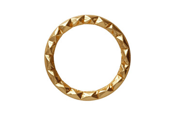 Obraz premium Textured gold ring with intricate facets transparent background