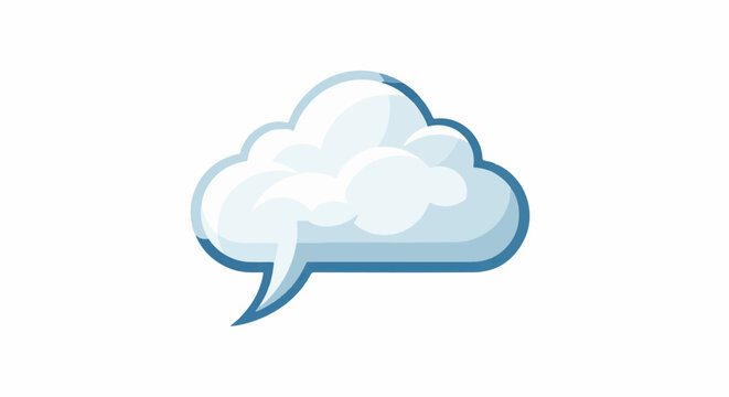 Stylized cartoon speech bubble resembling a soft cloud