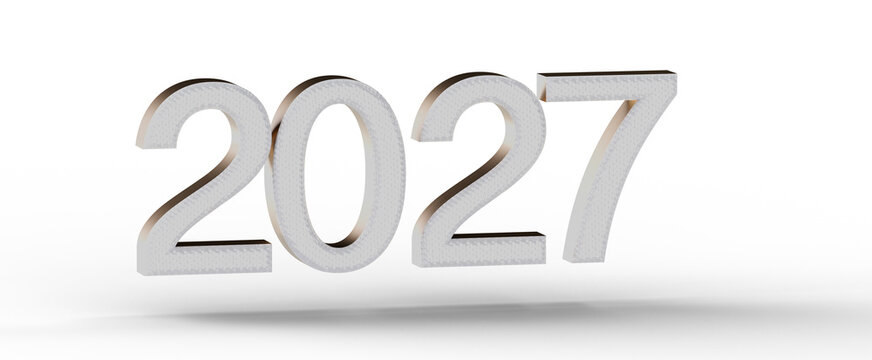 3D rendered illustration of the year 2027. This image can be used for financial planning, new year celebrations, or oth