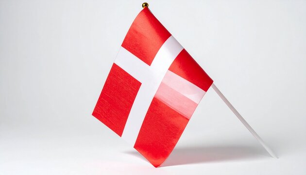 Denmark national flag Dannebrog with red field, white Scandinavian cross, symbol of heritage, unity, identity, tradition, and pride, representing one of the world&rsquo;s oldest national emblems.
