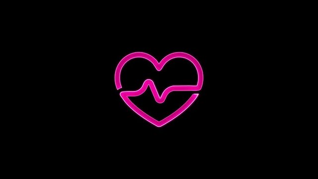 heart beat stops, death outline blue neon icon. detailed set of death illustrations icons. can be used for web, logo, mobile app, UI, UX on black background. Medical, cardiogram icon in neon style