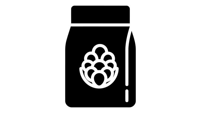 Quinoa grain pack icon vector illustration of a bag of quinoa grains, representing healthy food storage or cooking ingre