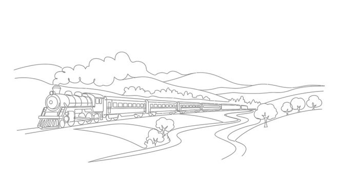 Vintage Steam Train Locomotive Engine.