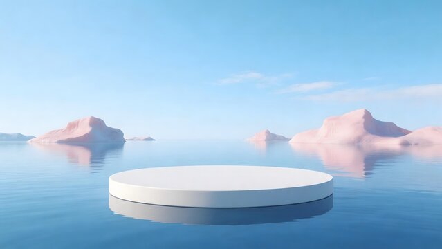 White circular platform in calm water