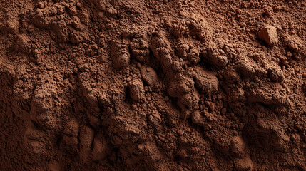 Fototapeta premium Macro of cocoa powder texture, dark brown, soft pattern, food background