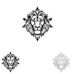 Obraz premium Powerful Lion King Mascot Silhouette for Logo Design