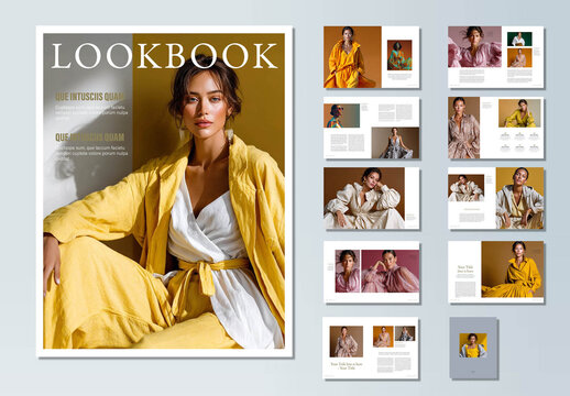 Minimal Lookbook Layout Template, Fashion Editorial