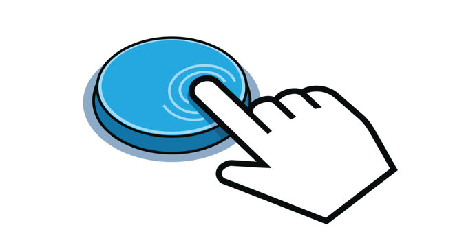 clickable button with hand cursor icon high quality