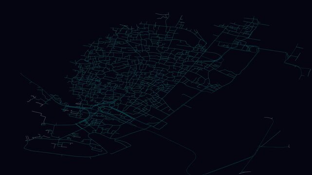 Hāora, India, City Infrastructure Expansion Animation, Urban Visualization Technology