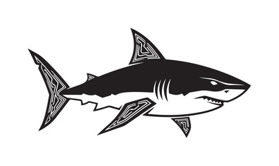 Fototapeta premium Majestic Great White Shark Illustration - A Symbol of Power and Oceanic Majesty