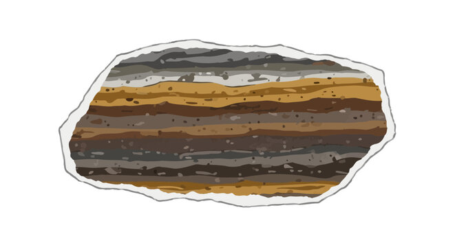 A slice of layered rock formation.
