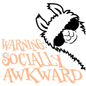 Llama Warning Socially Awkward &ndash; the most honest label for everyone who fumbles small talk, overthinks every interaction and still shows up anyway. Funny, self-aware and a perfect gift.