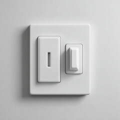 Fototapeta premium Modern wall light switch and dimmer control panel with smart home electricity interior