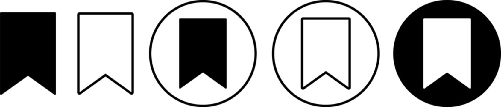 Set of bookmark icons in different styles