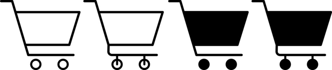 Set of four shopping cart icons in different styles isolated on white background © mohammad