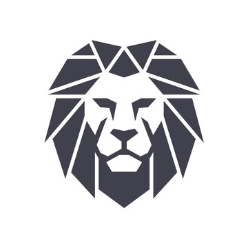  Geometric head of lion logo