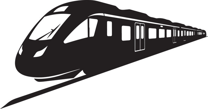 High-speed train, bullet train, train silhouette, black train, transportation icon