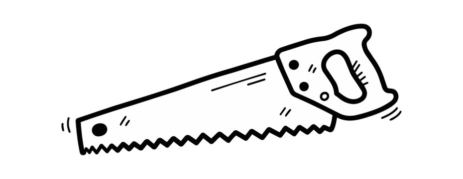 Saw illustration vector icon on black background