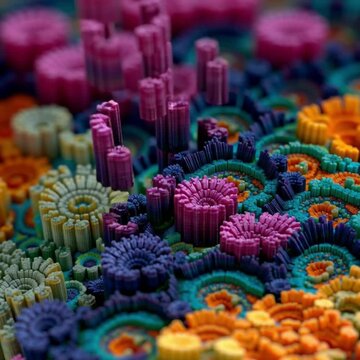 Vibrant Abstract Fractal Digital Art Animation Illustrating Intricate Colorful Textured Patterns and Organic Growth Footage