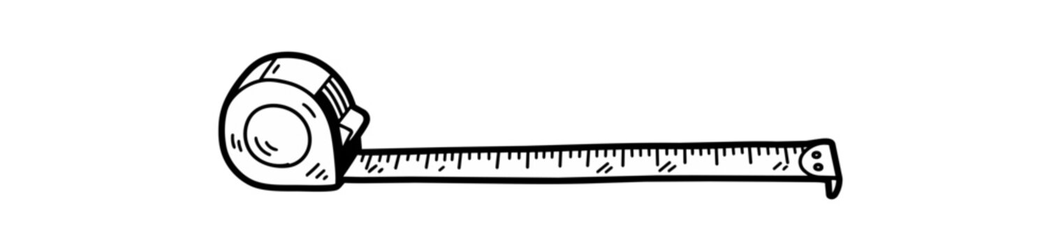 Tape measure illustration on black background
