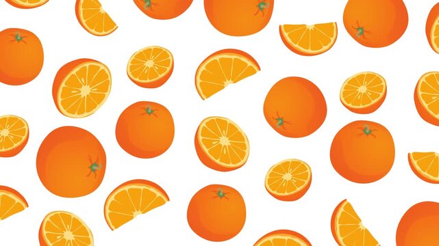 Seamless looping pattern of orange fruit vector animation