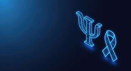 Naklejka premium The glowing blue psi symbol representing psychology and mental health