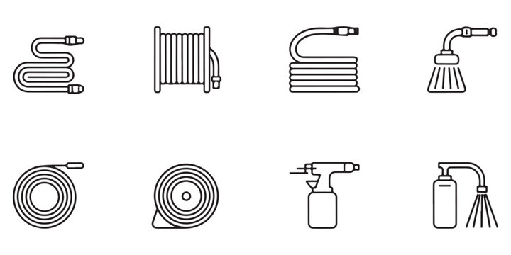 Irrigation and Gardening Tool Line Icon Collection