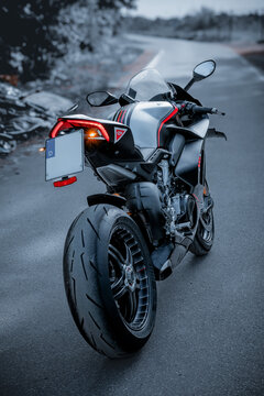 Ducati Panigale V4 SP2 special edition rear view on empty road