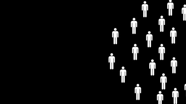 Viral marketing and social media strategy concept on the black background. Buzz content and high-engagement campaigns. Motion graphics of marketing strategy idea. 4k animation.