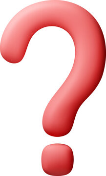 3D question mark in red