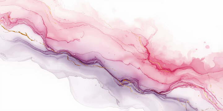 Abstract splash of fresh pink smoke on a white background evokes a sweet dessert cream or the marbled texture of a red agate stone slice
