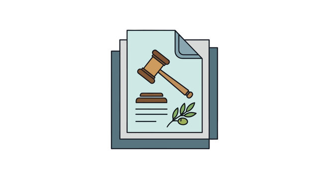 judge s gavel on legal document with olive branch