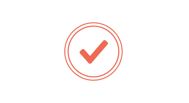 checkmark icon with red tick inside green circle