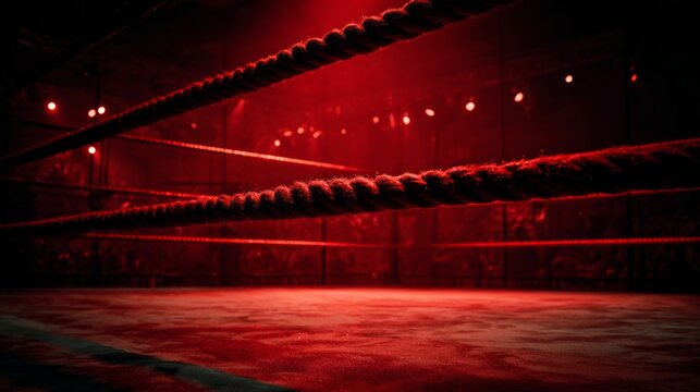 Darkened ring bathed in crimson glow