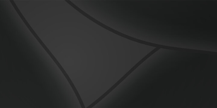 Dark deep black dynamic abstract vector background with wavy lines. Modern creative halftone premium gradient. 3d cover of business presentation banner for sale event night party. Soft shadow