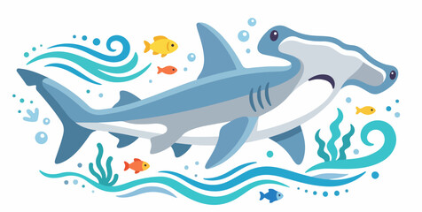 Obraz premium Hammerhead shark.eps