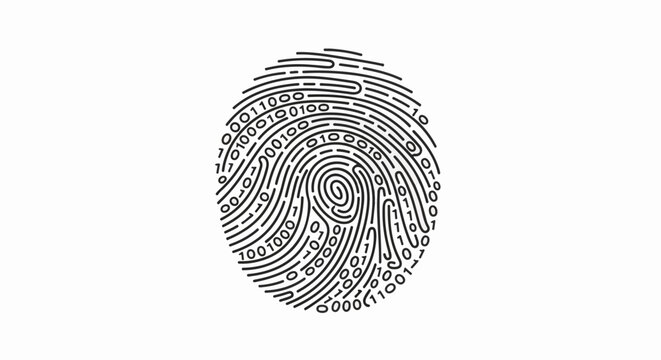 Abstract fingerprint composed of digital binary code elements