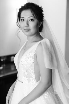 bride's preparations for a wedding in a  cottage