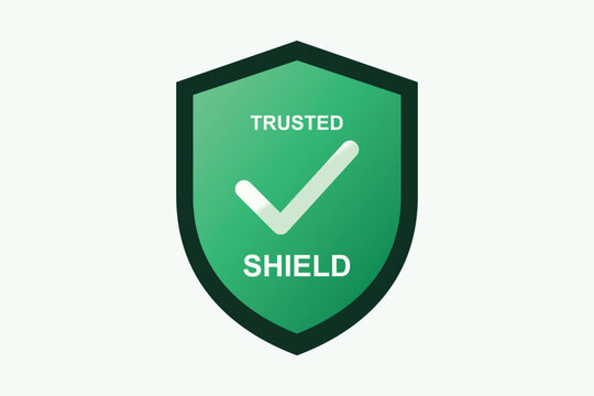 Trusted green shield icon with checkmark symbol for security and protection security protection checkmark verified reliability guarantee approval authenticity