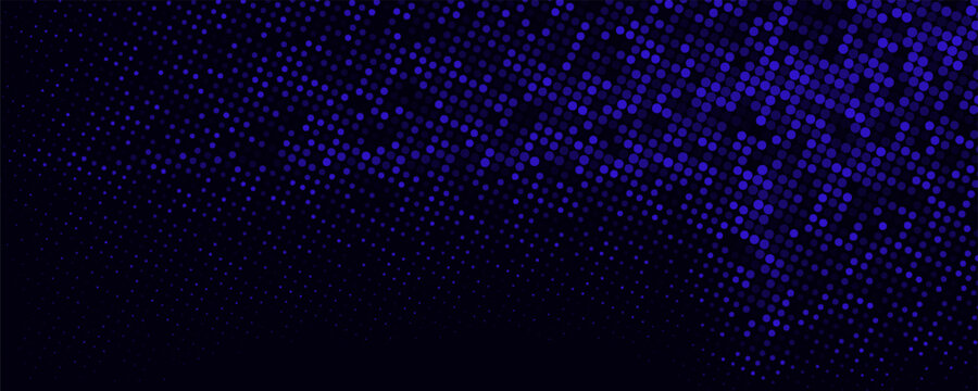 High speed dot moving technology concept. stripes halftone with blue light. speed movement pattern and motion blur over dark blue background. Vector Illustration. eps 10
