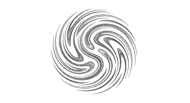 Black and white swirling pattern design.