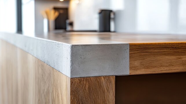 Concrete wood countertop