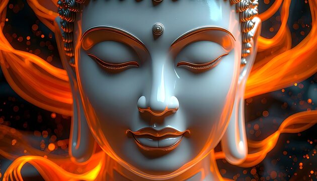 Serene enlightened face