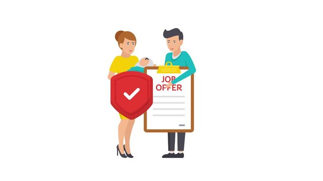 low income family animation, Temporary Basic Income animated video, Economic Assistance clip, Unemployment Benefits footage, Unconditional Income motion graphics