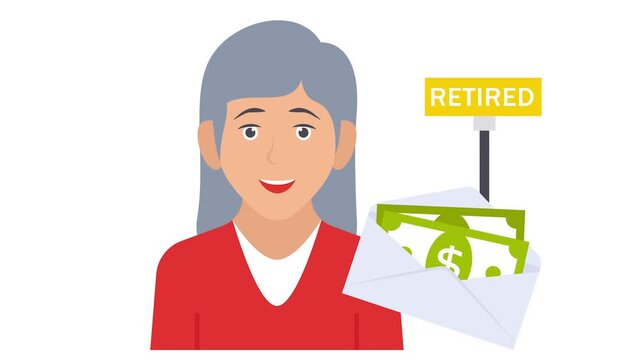 Jobless girl getting Money in mail animation, citizens income animated video, Economic Assistance clip, Unemployment Benefits footage, Unconditional Income motion graphics